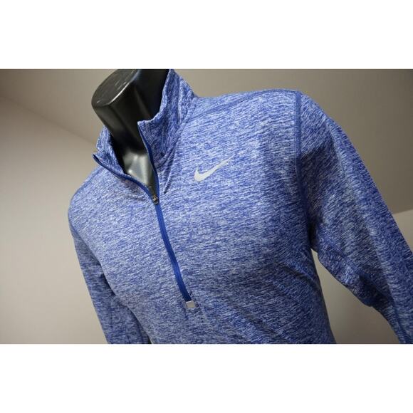 Nike Running 1/4 Zip Neck Jacket Sweatshirt Dri Fit Blue Athletic Mens Small - Picture 1 of 8